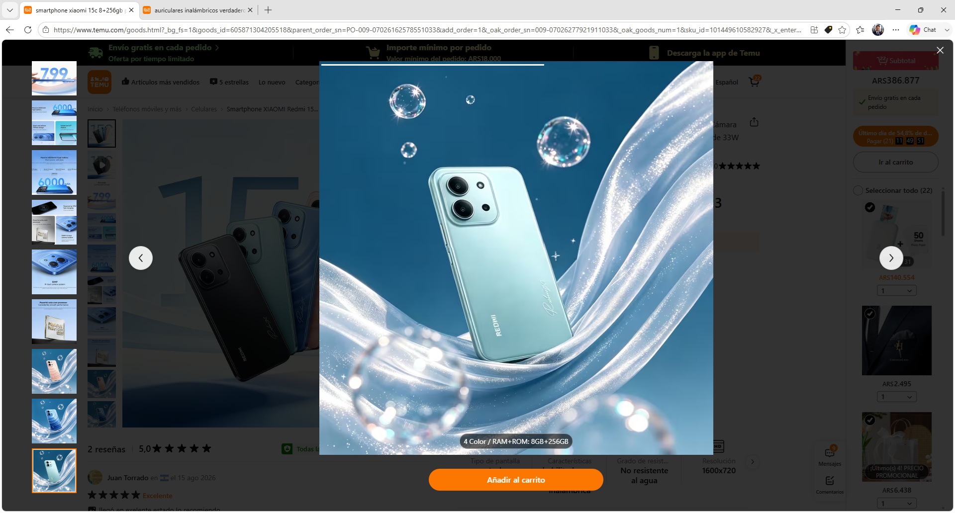 Smartphone XIAOMI Redmi 15C 8+256GB, Pantalla de 6.9" HD+ 120Hz, Cámara de 50MP, Procesador Octa-Core, Batería de 6000mAh con Carga Rápida de 33W - Imagen 4