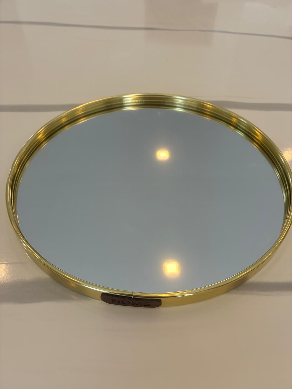 Bandeja Espejada Dorada HOME - EXCELENTE CALIDAD - DISEÑO EXCLUSIVO - Imagen 3